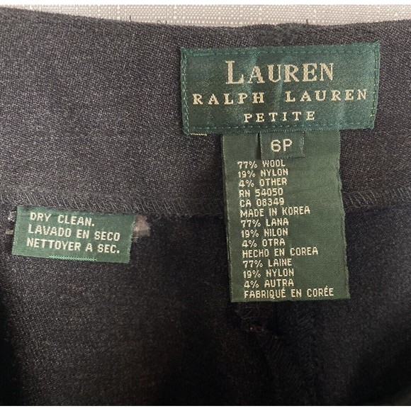 Ralph Lauren Pants Side Zip Womens Size 6 Petite Charcoal Wool Blend Fitted - Picture 7 of 10